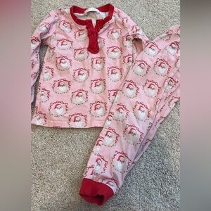 Festive Santa Kids Pajama Set - Pink